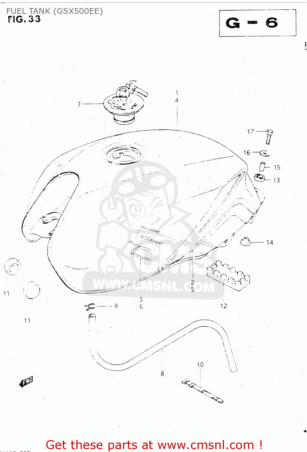 FUEL TANK (GSX500EE) GSX500E 1984 (E) GENERAL EXPORT (E01)