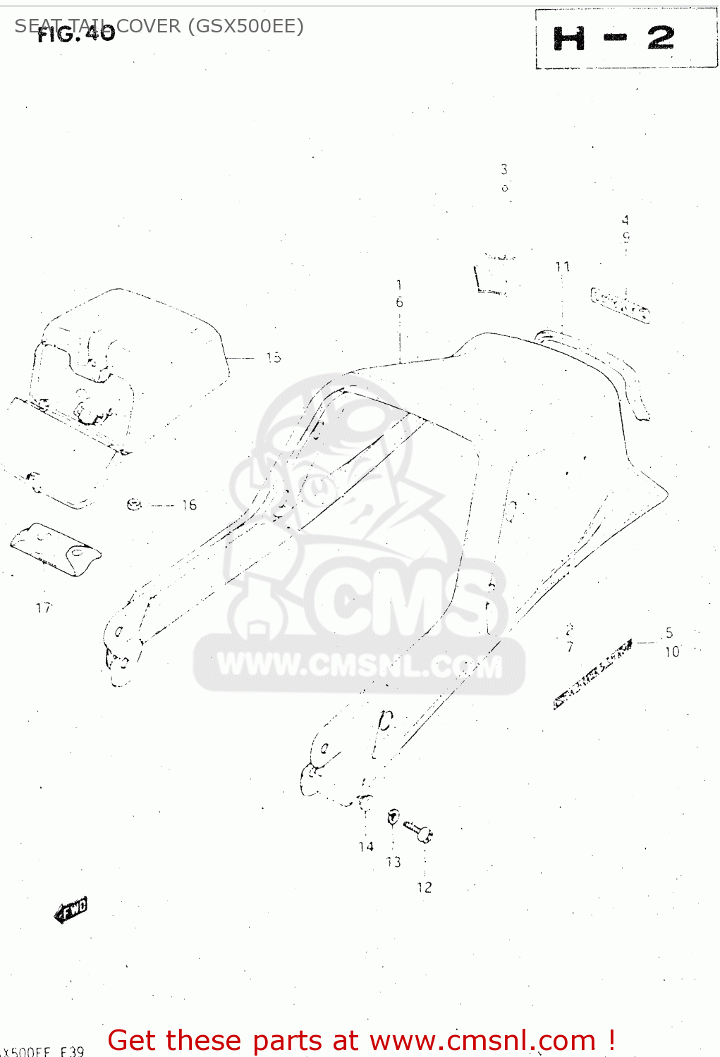 SEAT TAIL COVER (GSX500EE) GSX500E 1984 (E) GENERAL EXPORT (E01)