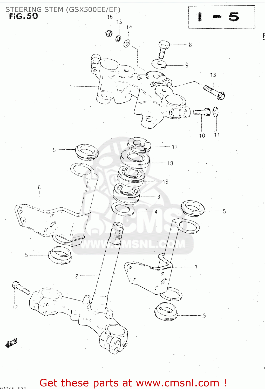 STEERING STEM (GSX500EE/EF) GSX500E 1984 (E) GENERAL EXPORT (E01)
