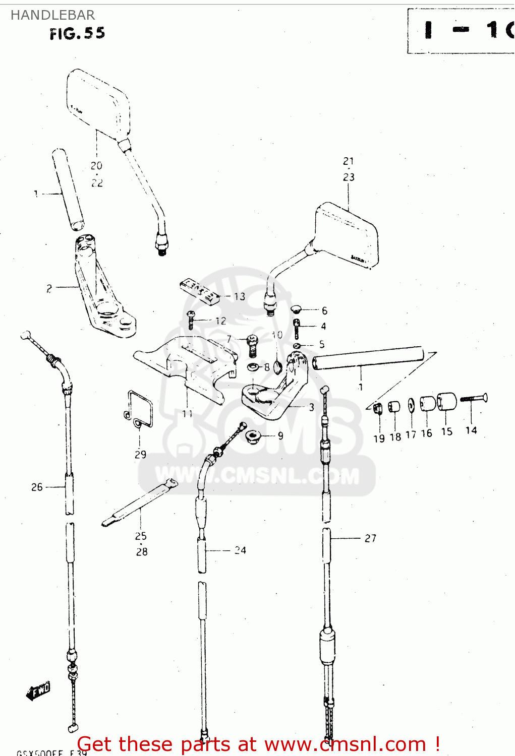 HANDLEBAR GSX500E 1984 (E) GENERAL EXPORT (E01)