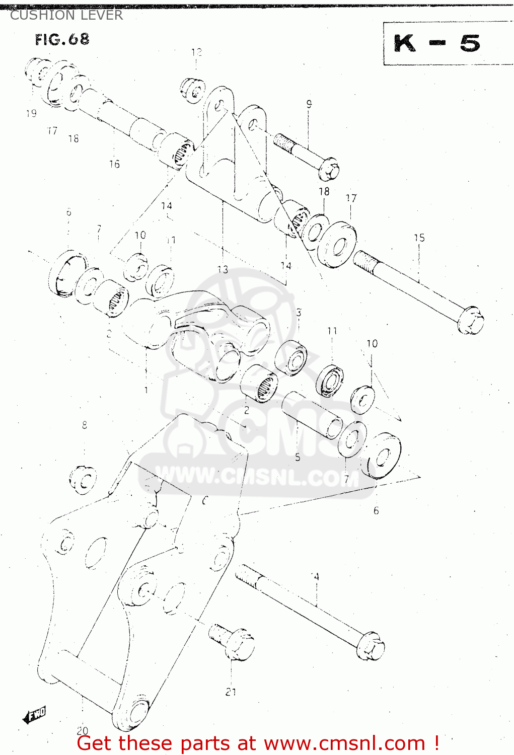 CUSHION LEVER GSX500E 1984 (E) GENERAL EXPORT (E01)