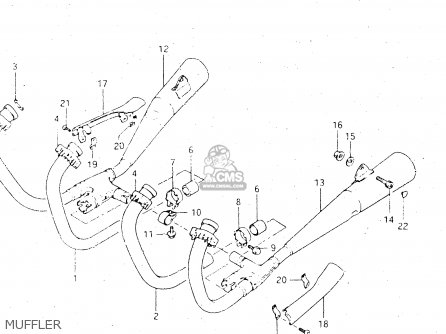 MUFFLER - GSX500E 1984 (E) GENERAL EXPORT (E01)