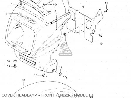 COVER HEADLAMP - FRONT FENDER (MODEL E) - GSX500E 1984 (E) GENERAL EXPORT (E01)