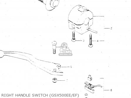 RIGHT HANDLE SWITCH (GSX500EE/EF) - GSX500E 1984 (E) GENERAL EXPORT (E01)