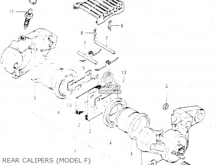 REAR CALIPERS (MODEL F) - GSX500E 1984 (E) GENERAL EXPORT (E01)
