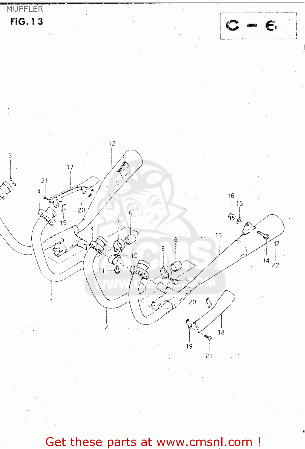 MUFFLER GSX500E 1985 (F) GENERAL EXPORT (E01)