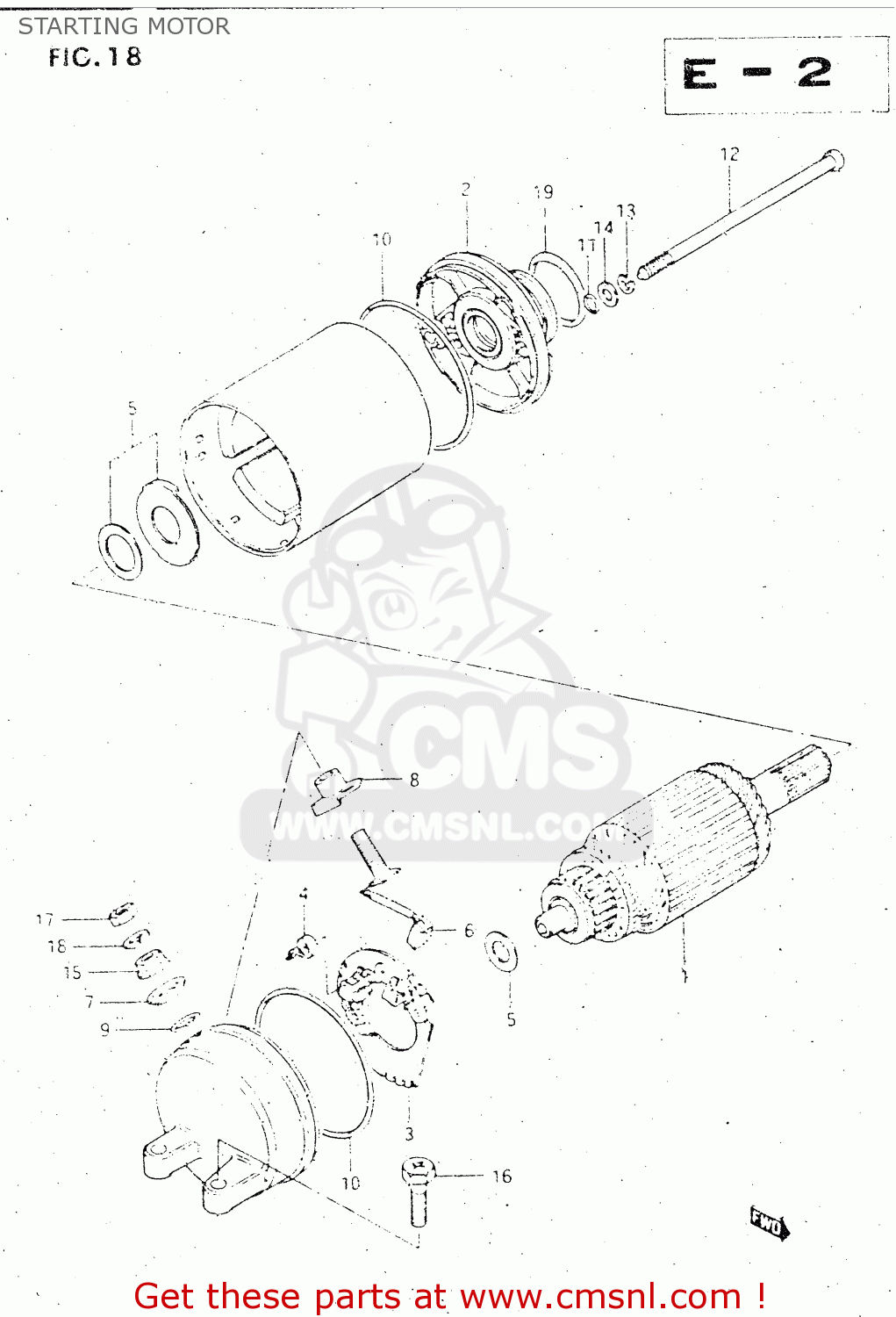 STARTING MOTOR GSX500E 1985 (F) GENERAL EXPORT (E01)