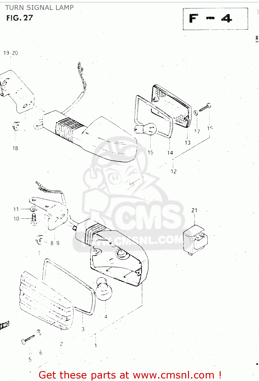 TURN SIGNAL LAMP GSX500E 1985 (F) GENERAL EXPORT (E01)