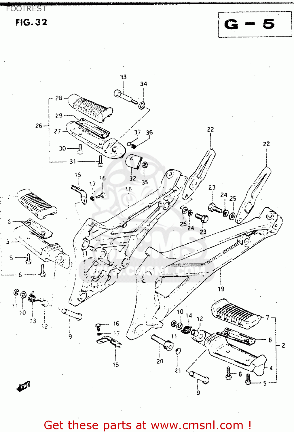 FOOTREST GSX500E 1985 (F) GENERAL EXPORT (E01)