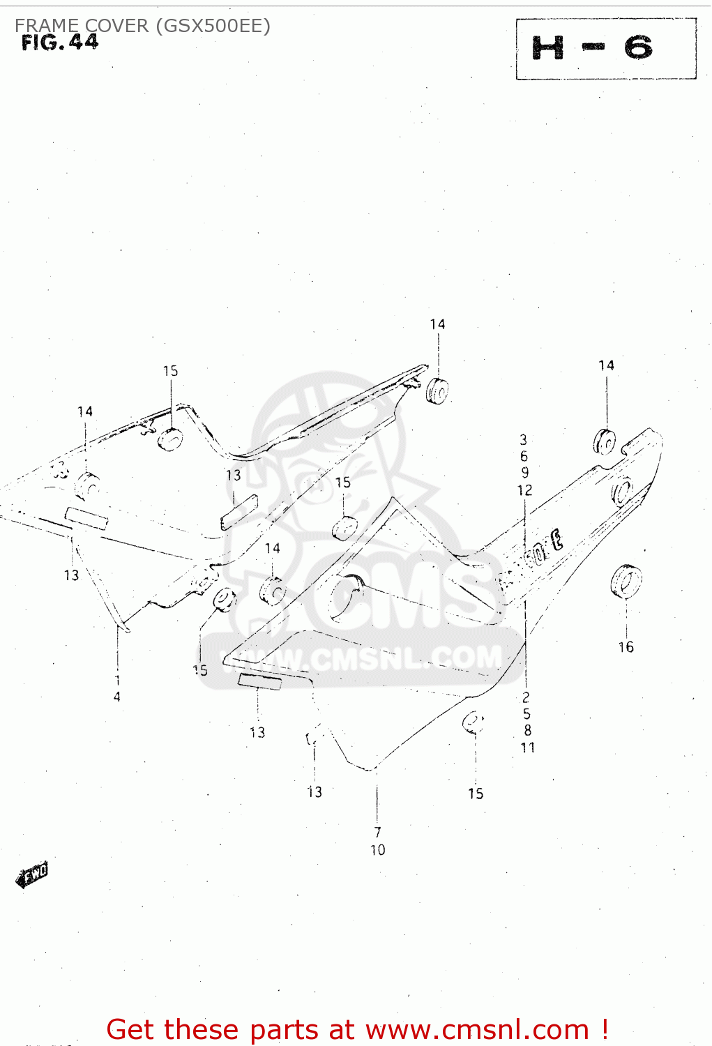 FRAME COVER (GSX500EE) GSX500E 1985 (F) GENERAL EXPORT (E01)