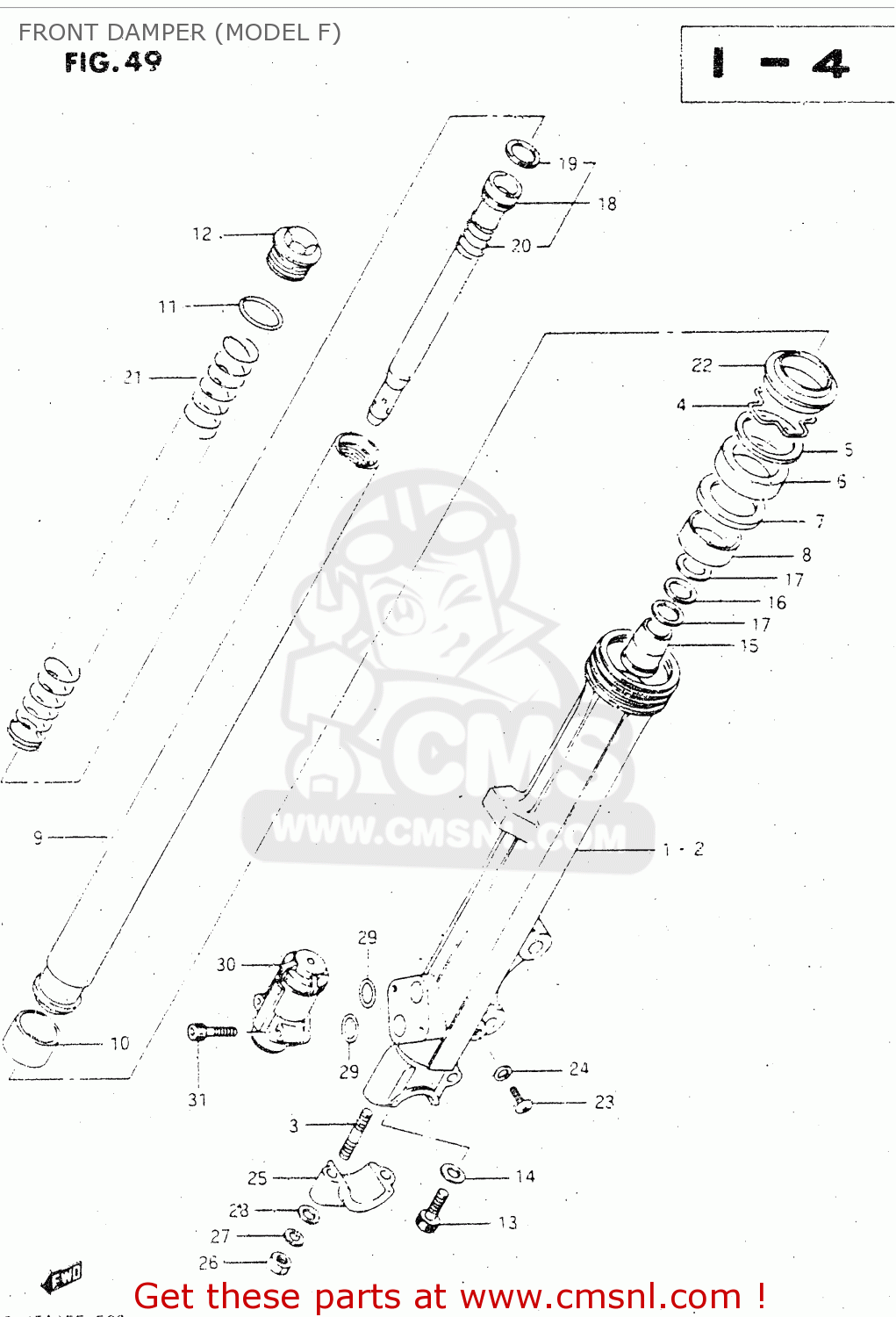 FRONT DAMPER (MODEL F) GSX500E 1985 (F) GENERAL EXPORT (E01)