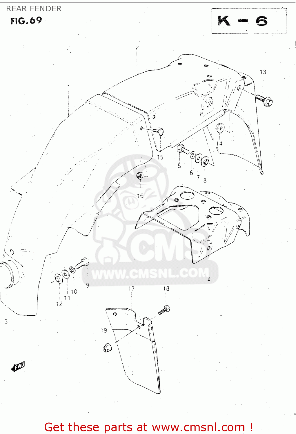 REAR FENDER GSX500E 1985 (F) GENERAL EXPORT (E01)