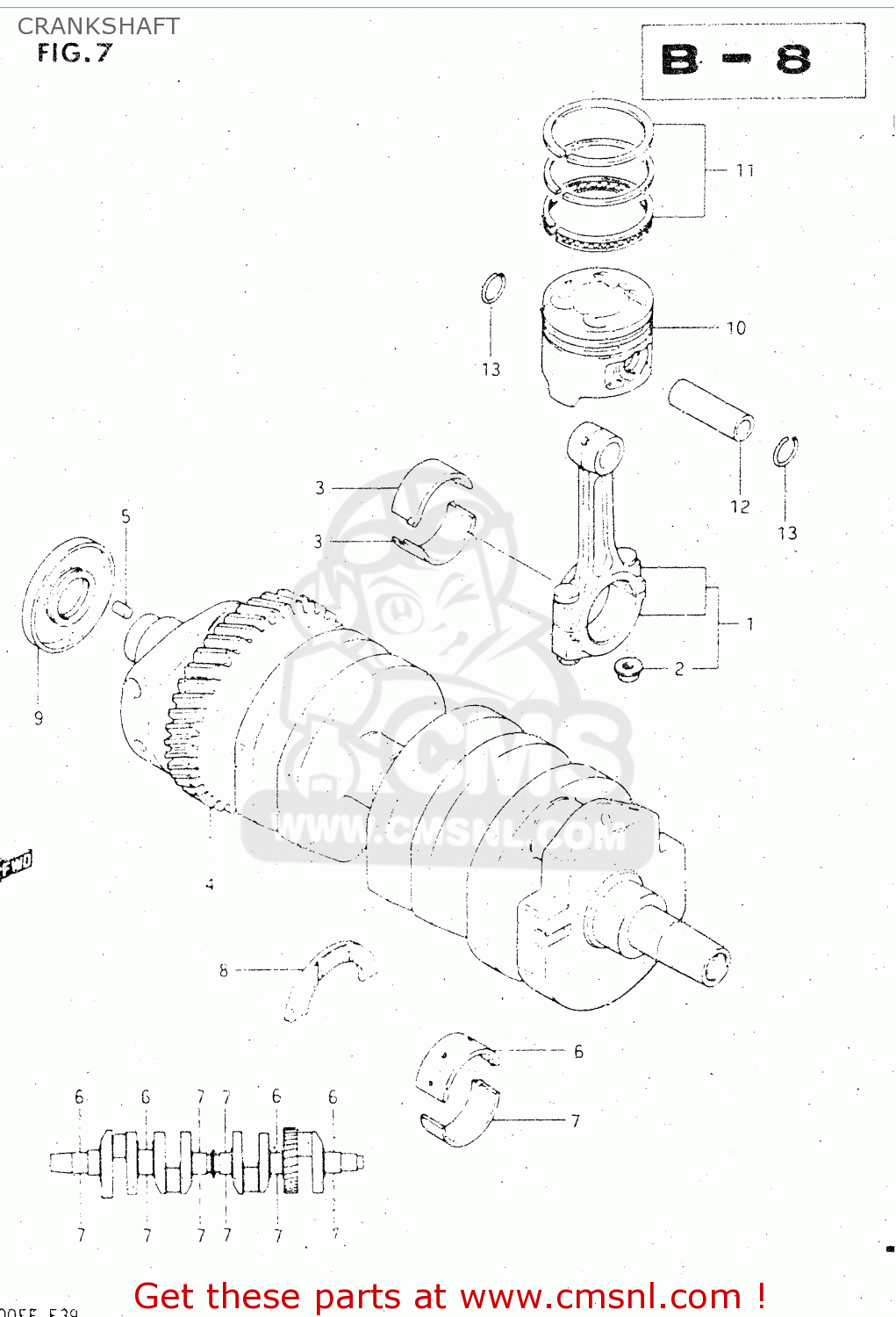 CRANKSHAFT GSX500E 1985 (F) GENERAL EXPORT (E01)