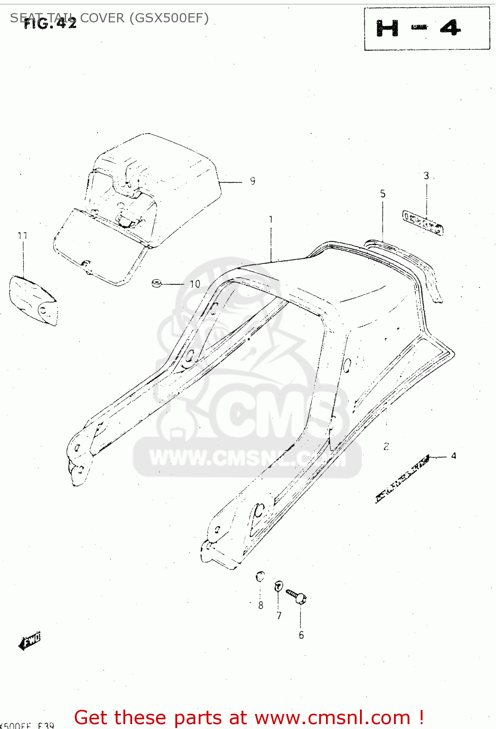 SEAT TAIL COVER (GSX500EF) GSX500ES 1984 (E) GENERAL EXPORT (E01)