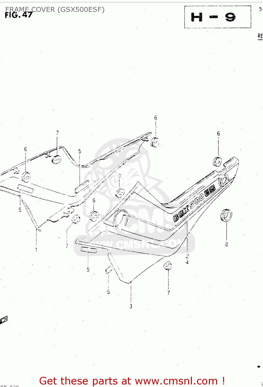 FRAME COVER (GSX500ESF) GSX500ES 1984 (E) GENERAL EXPORT (E01)
