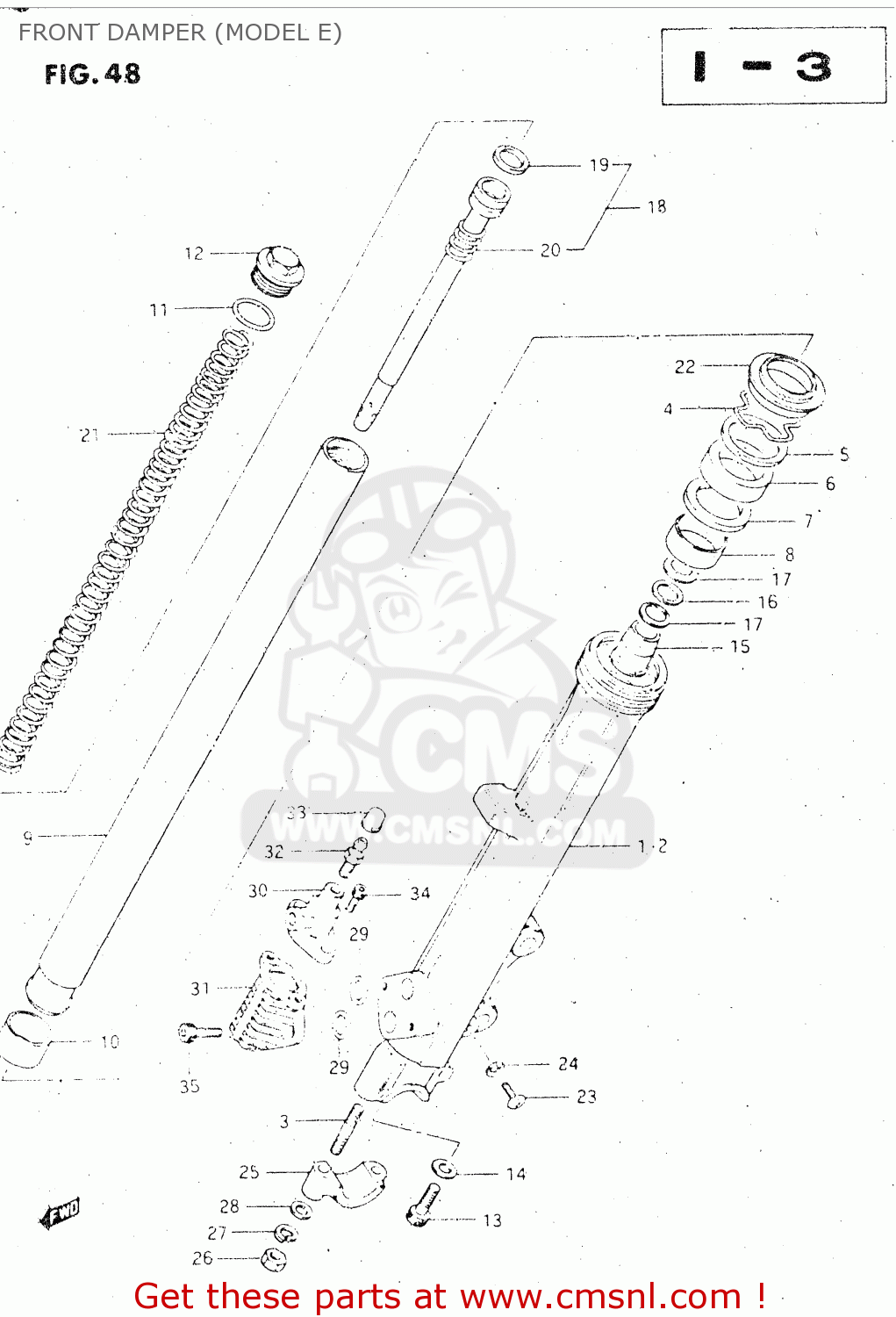 FRONT DAMPER (MODEL E) GSX500ES 1984 (E) GENERAL EXPORT (E01)