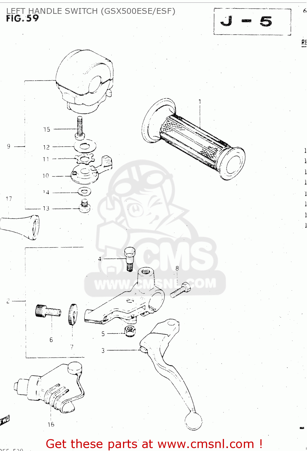 LEFT HANDLE SWITCH (GSX500ESE/ESF) GSX500ES 1984 (E) GENERAL EXPORT (E01)