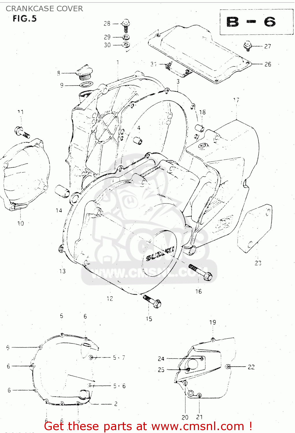 CRANKCASE COVER GSX500ES 1984 (E) GENERAL EXPORT (E01)
