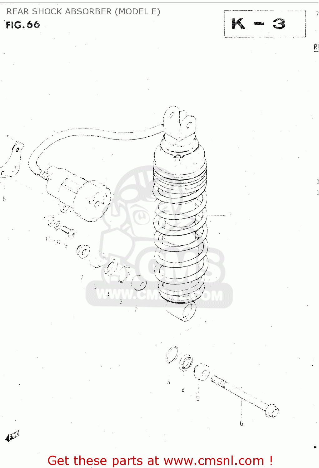 REAR SHOCK ABSORBER (MODEL E) GSX500ES 1984 (E) GENERAL EXPORT (E01)