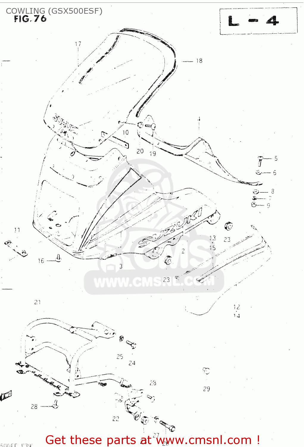 COWLING (GSX500ESF) GSX500ES 1984 (E) GENERAL EXPORT (E01)