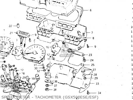 SPEEDOMETER - TACHOMETER (GSX500ESE/ESF) - GSX500ES 1984 (E) GENERAL EXPORT (E01)