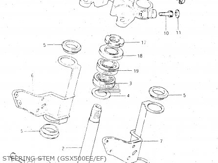 STEERING STEM (GSX500EE/EF) - GSX500ES 1984 (E) GENERAL EXPORT (E01)