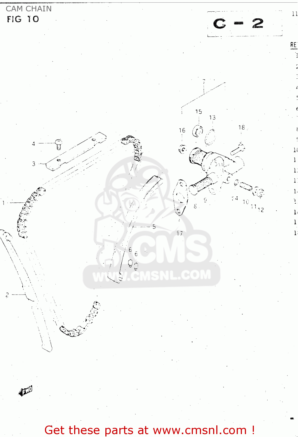 CAM CHAIN GSX500ES 1985 (F) GENERAL EXPORT (E01)