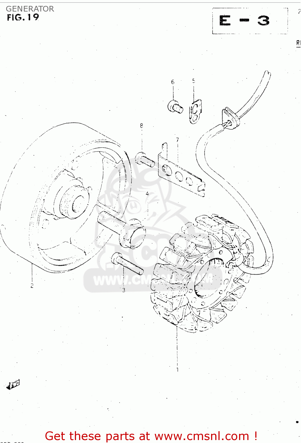 GENERATOR GSX500ES 1985 (F) GENERAL EXPORT (E01)