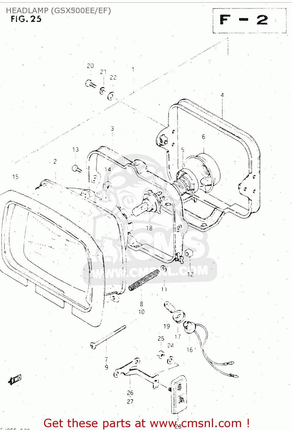 HEADLAMP (GSX500EE/EF) GSX500ES 1985 (F) GENERAL EXPORT (E01)
