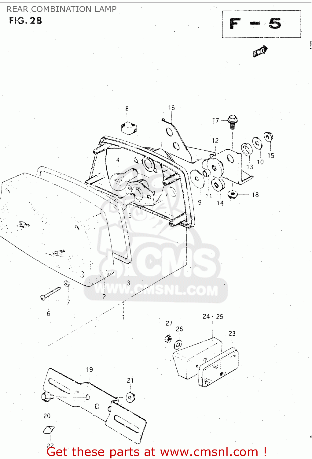 REAR COMBINATION LAMP GSX500ES 1985 (F) GENERAL EXPORT (E01)