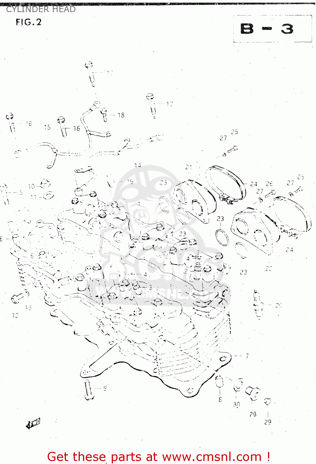 CYLINDER HEAD GSX500ES 1985 (F) GENERAL EXPORT (E01)