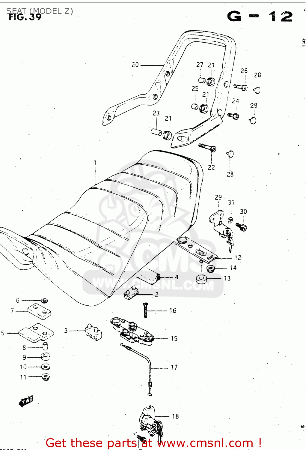 SEAT (MODEL Z) GSX500ES 1985 (F) GENERAL EXPORT (E01)