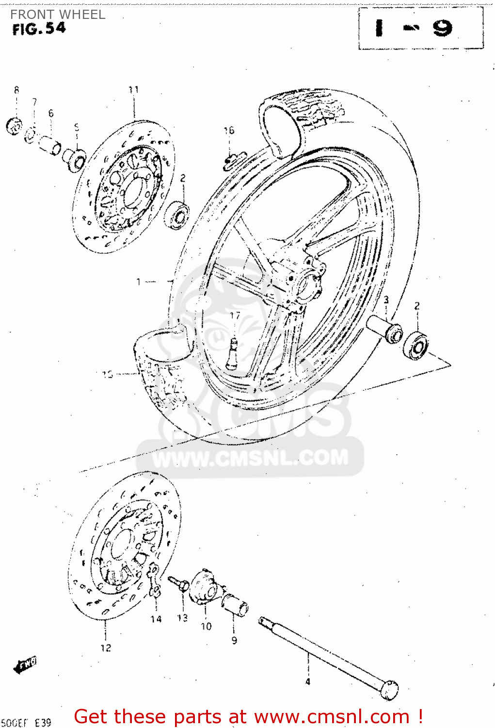 FRONT WHEEL GSX500ES 1985 (F) GENERAL EXPORT (E01)