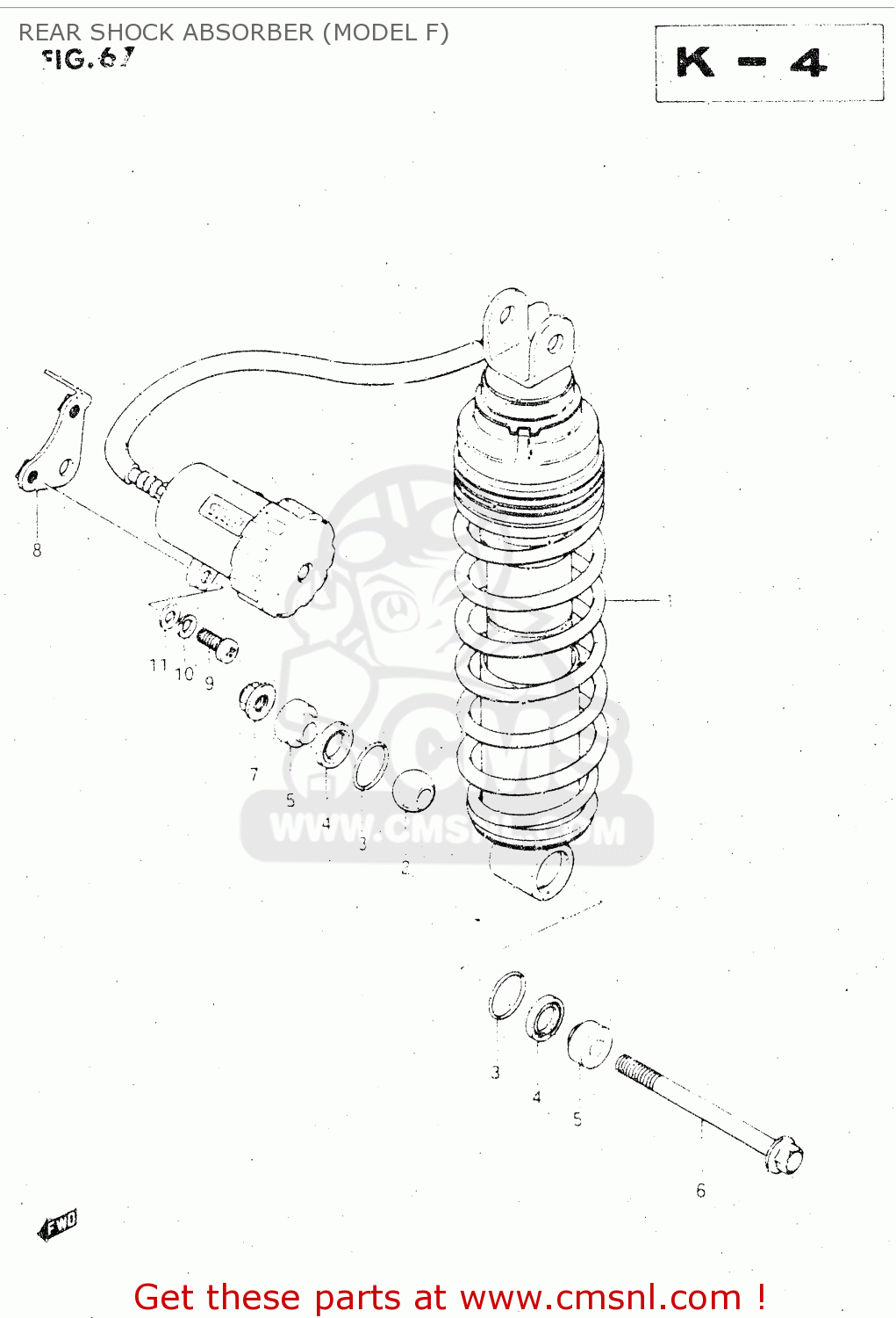 REAR SHOCK ABSORBER (MODEL F) GSX500ES 1985 (F) GENERAL EXPORT (E01)