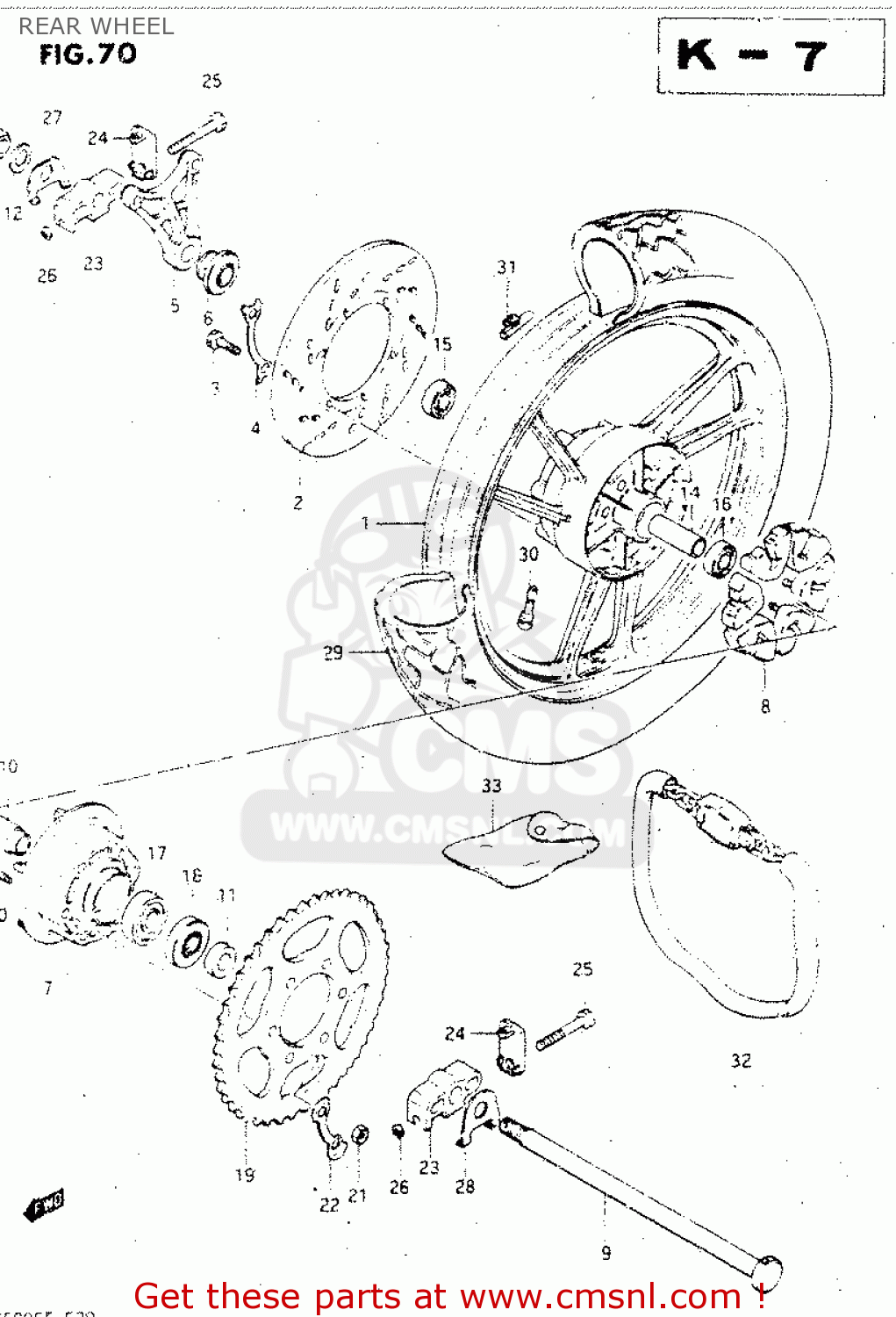 REAR WHEEL GSX500ES 1985 (F) GENERAL EXPORT (E01)