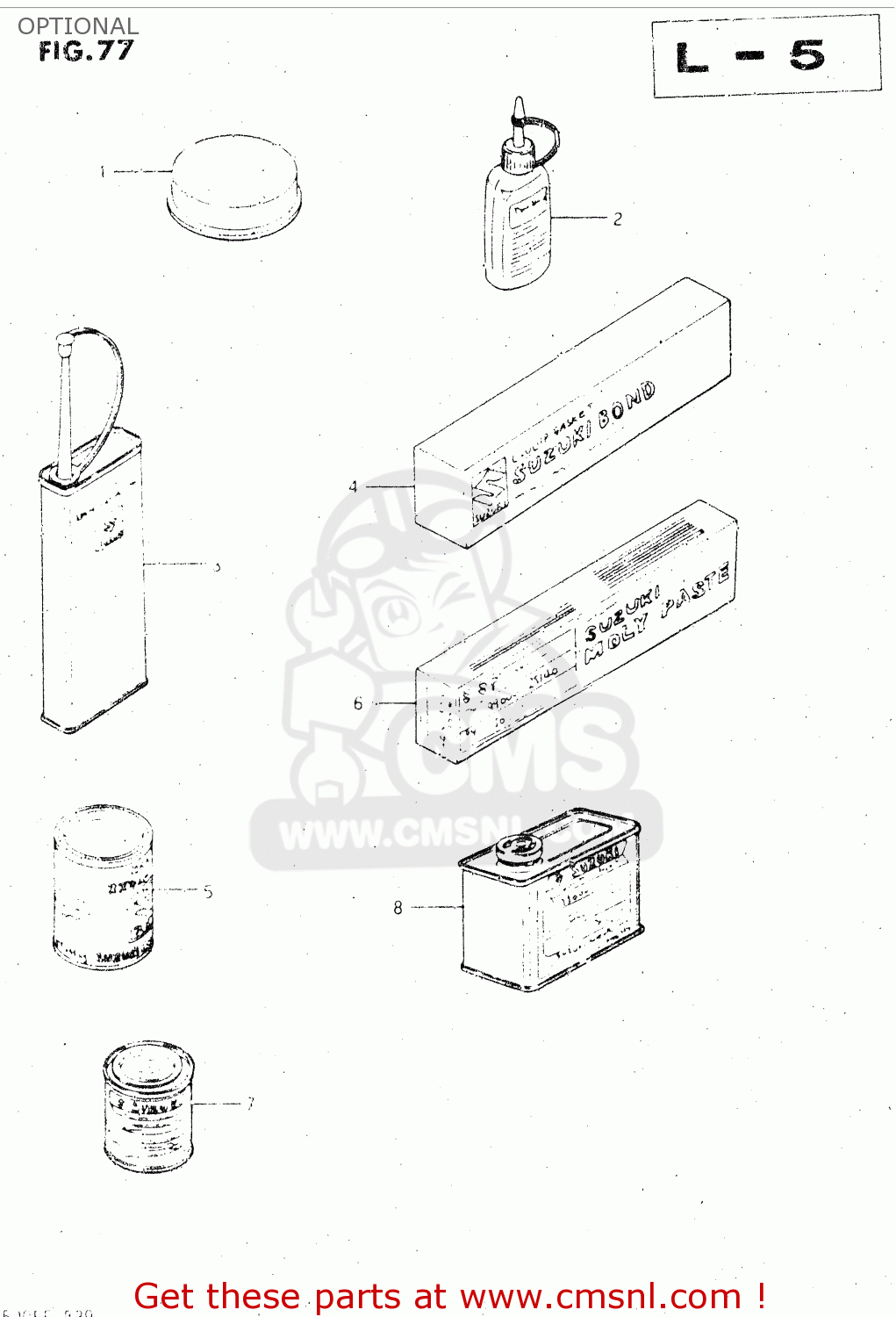 OPTIONAL GSX500ES 1985 (F) GENERAL EXPORT (E01)