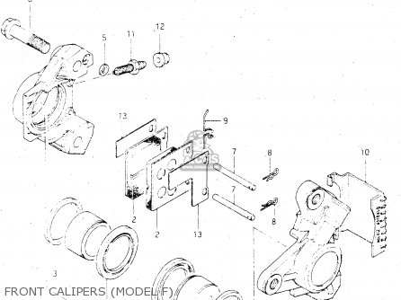 FRONT CALIPERS (MODEL F) - GSX500ES 1985 (F) GENERAL EXPORT (E01)