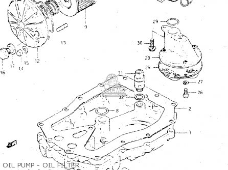 OIL PUMP - OIL FILTER - GSX500ES 1985 (F) GENERAL EXPORT (E01)