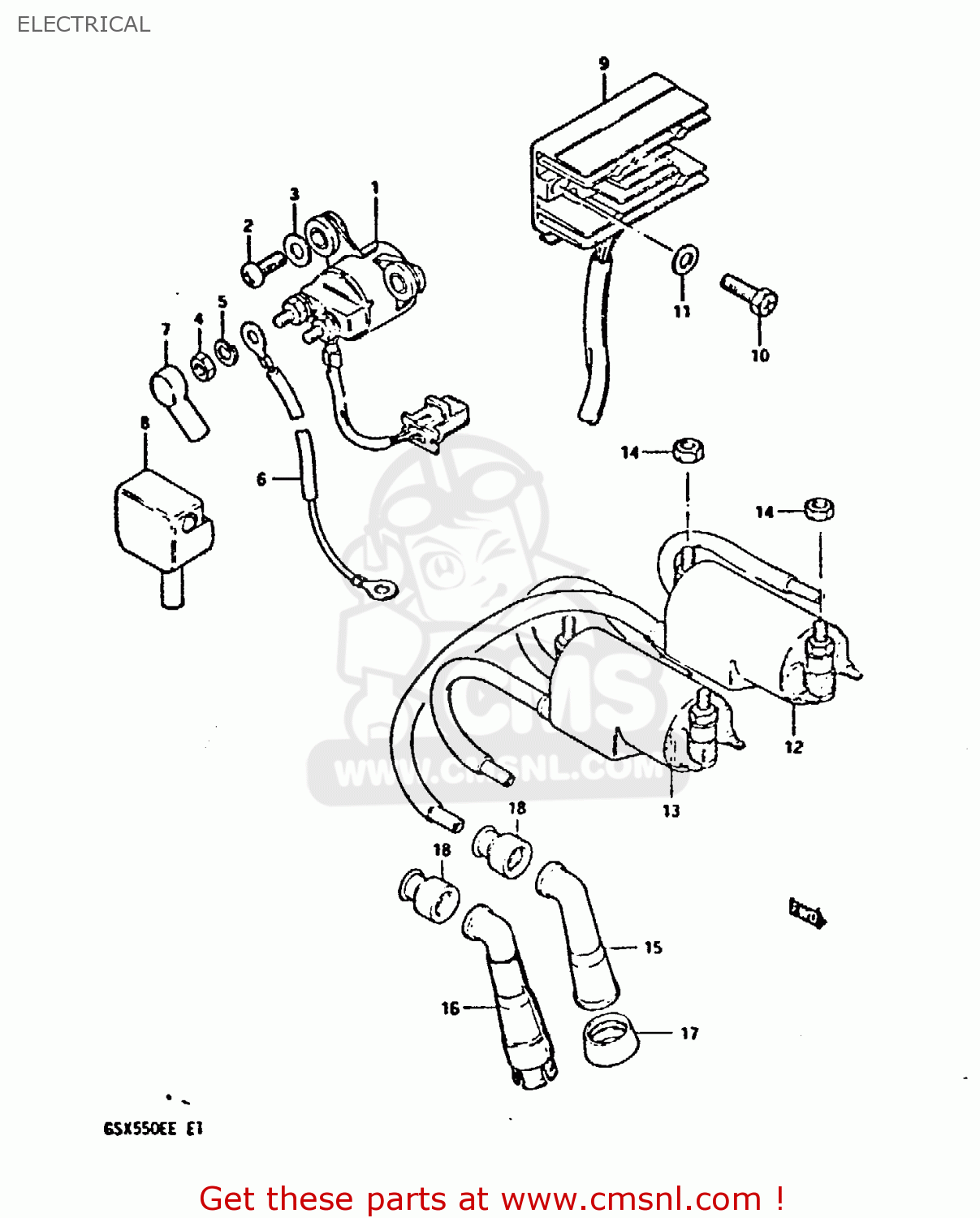 ELECTRICAL GSX550E 1983 (D) (E01 02 04 06 15 16 17 18 21 22 24 25 26 34 39)
