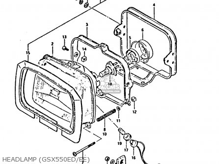 HEADLAMP (GSX550ED/EE) - GSX550E 1983 (D) (E01 02 04 06 15 16 17 18 21 22 24 25 26 34 39)