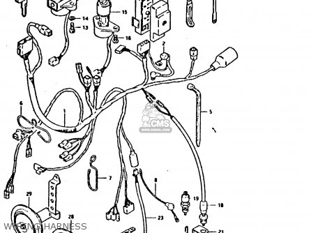 WIRING HARNESS - GSX550E 1983 (D) (E01 02 04 06 15 16 17 18 21 22 24 25 26 34 39)