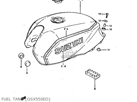 FUEL TANK (GSX550ED) - GSX550E 1983 (D) (E01 02 04 06 15 16 17 18 21 22 24 25 26 34 39)