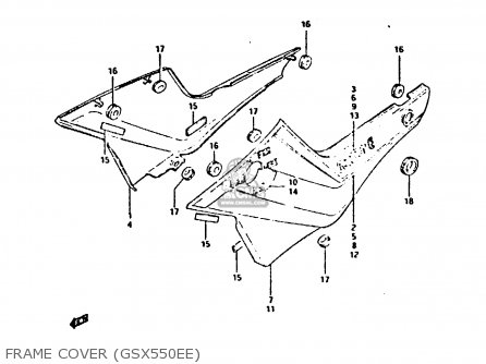 FRAME COVER (GSX550EE) - GSX550E 1983 (D) (E01 02 04 06 15 16 17 18 21 22 24 25 26 34 39)