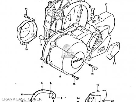 CRANKCASE COVER - GSX550E 1983 (D) (E01 02 04 06 15 16 17 18 21 22 24 25 26 34 39)