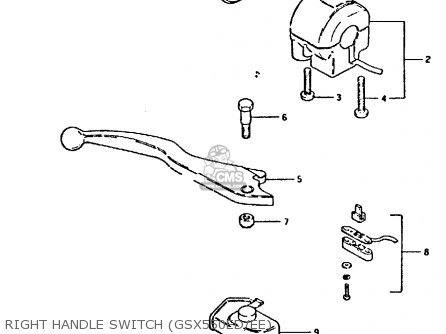 RIGHT HANDLE SWITCH (GSX550ED/EE) - GSX550E 1983 (D) (E01 02 04 06 15 16 17 18 21 22 24 25 26 34 39)