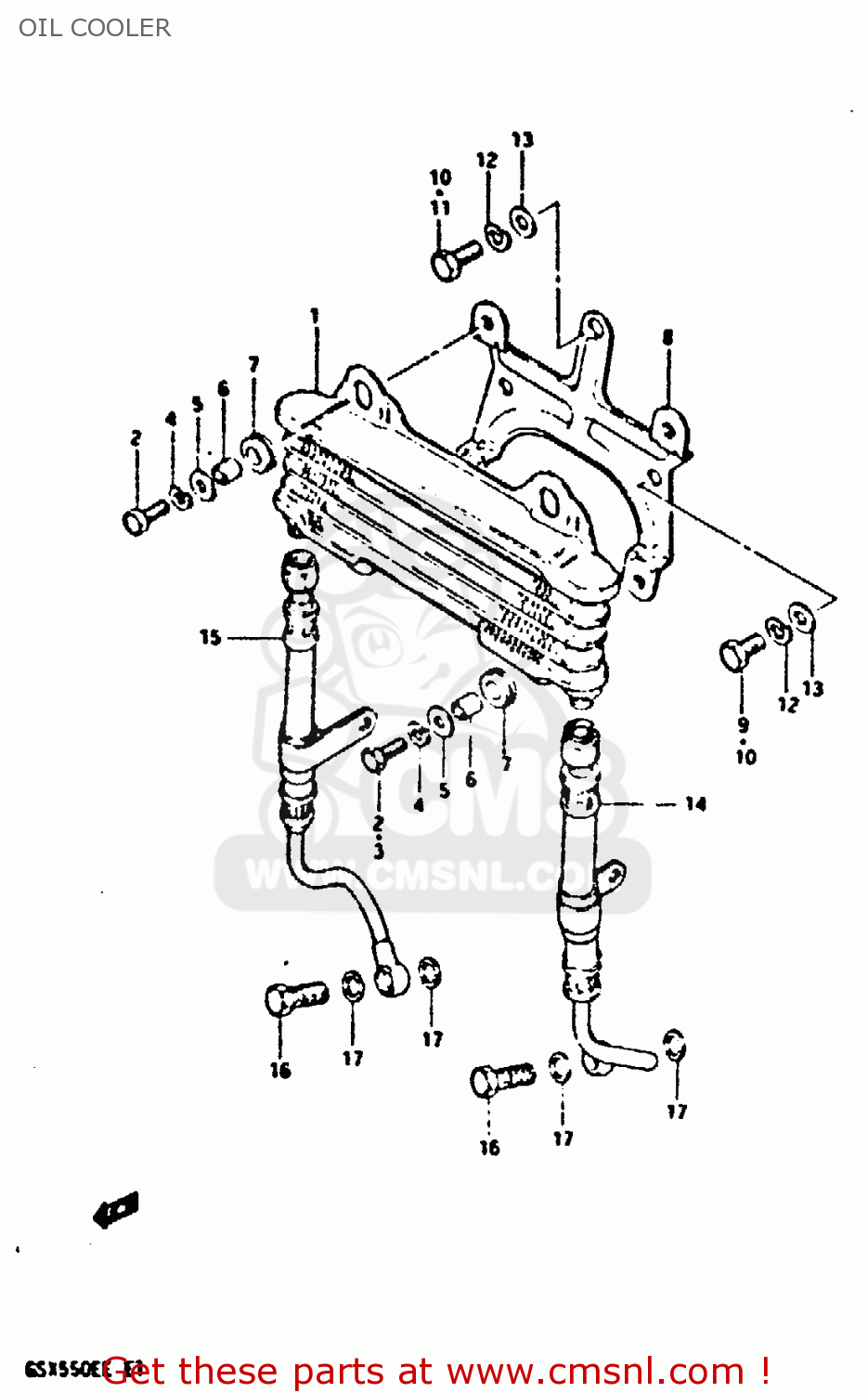 OIL COOLER GSX550E 1984 (E) (E01 E06 E16 E17 E18 E21 E24 E25 E26 E34 E39)