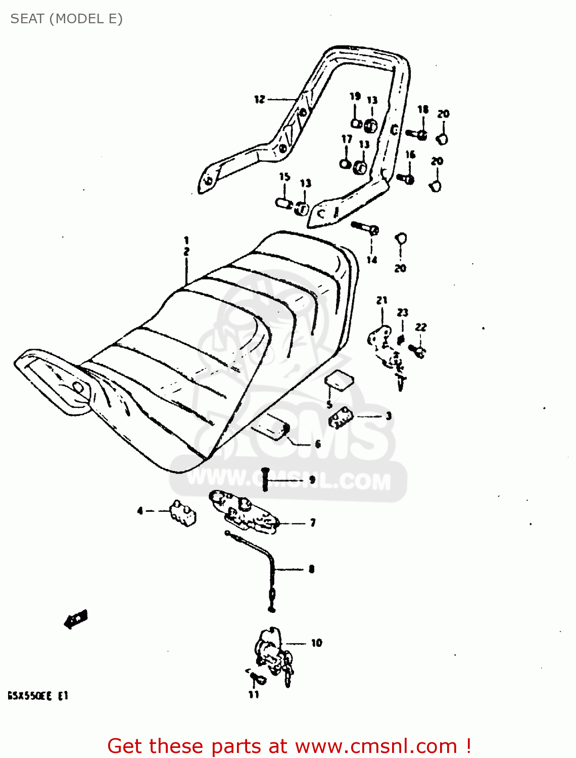 SEAT (MODEL E) GSX550E 1984 (E) (E01 E06 E16 E17 E18 E21 E24 E25 E26 E34 E39)