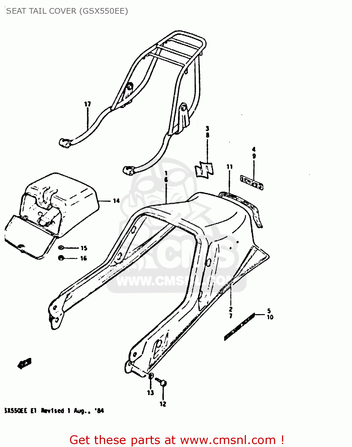 SEAT TAIL COVER (GSX550EE) GSX550E 1984 (E) (E01 E06 E16 E17 E18 E21 E24 E25 E26 E34 E39)