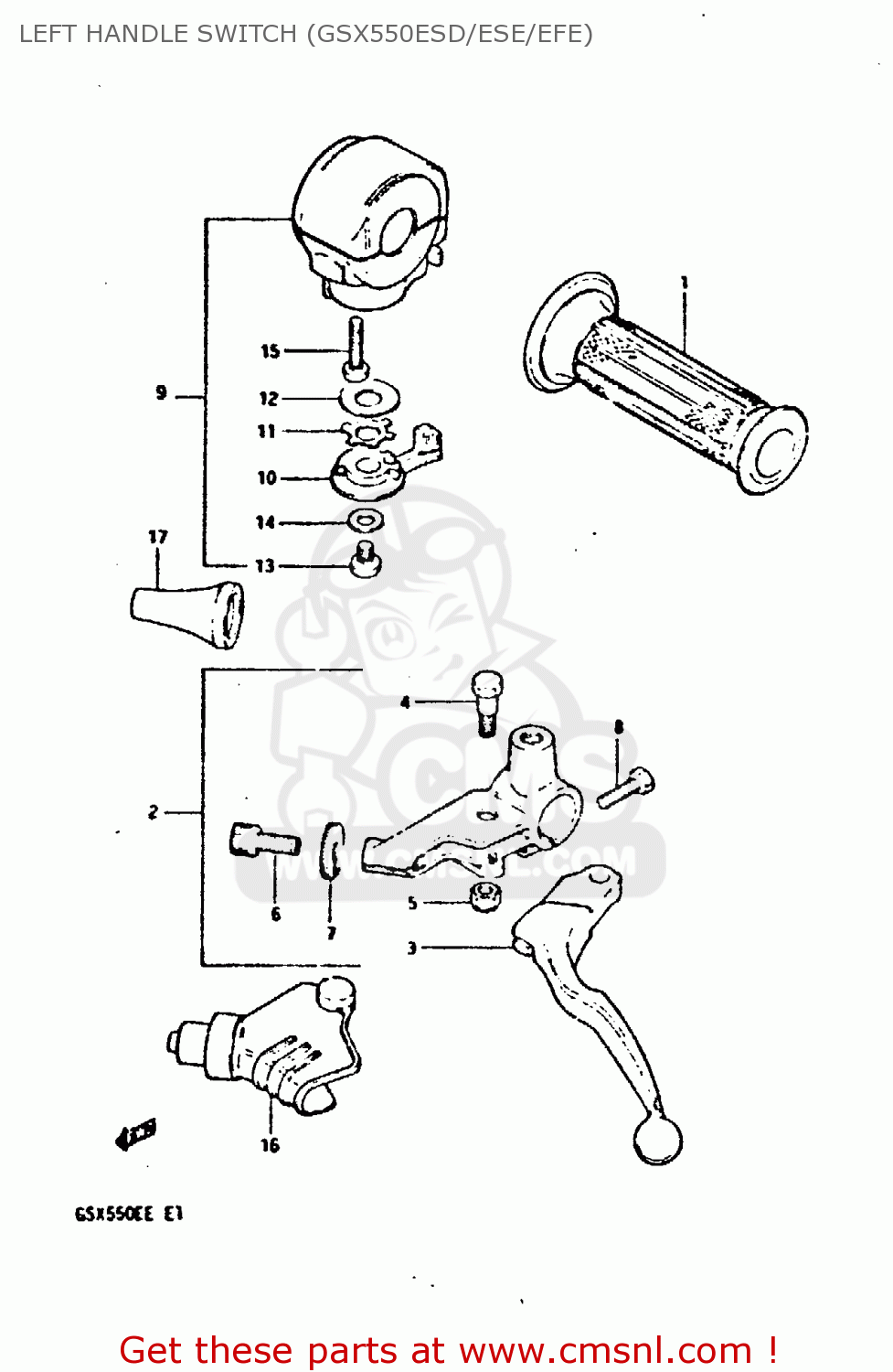 LEFT HANDLE SWITCH (GSX550ESD/ESE/EFE) GSX550E 1984 (E) (E01 E06 E16 E17 E18 E21 E24 E25 E26 E34 E39)