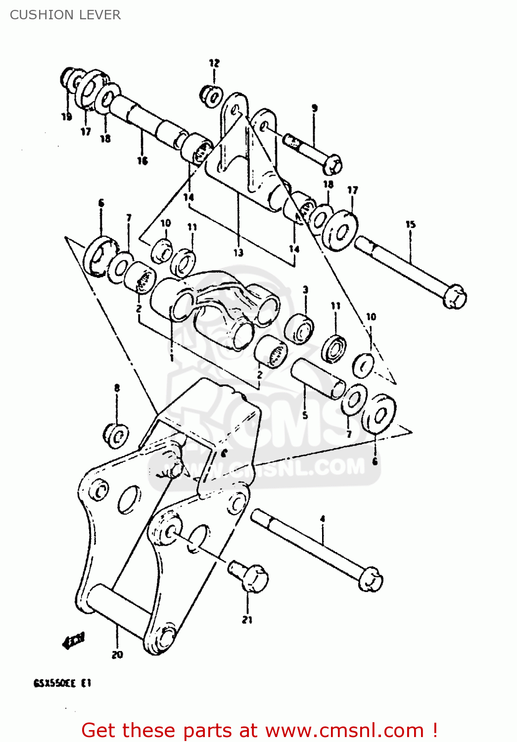 CUSHION LEVER GSX550E 1984 (E) (E01 E06 E16 E17 E18 E21 E24 E25 E26 E34 E39)